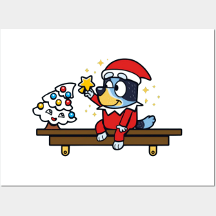 cristmas bluey Posters and Art
